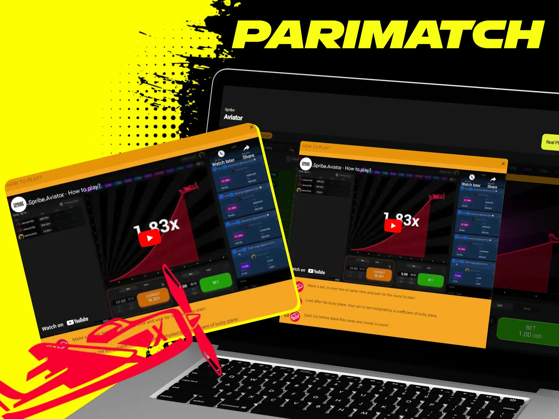 Learn the basic rules of the Aviator in the online casino Parimatch.