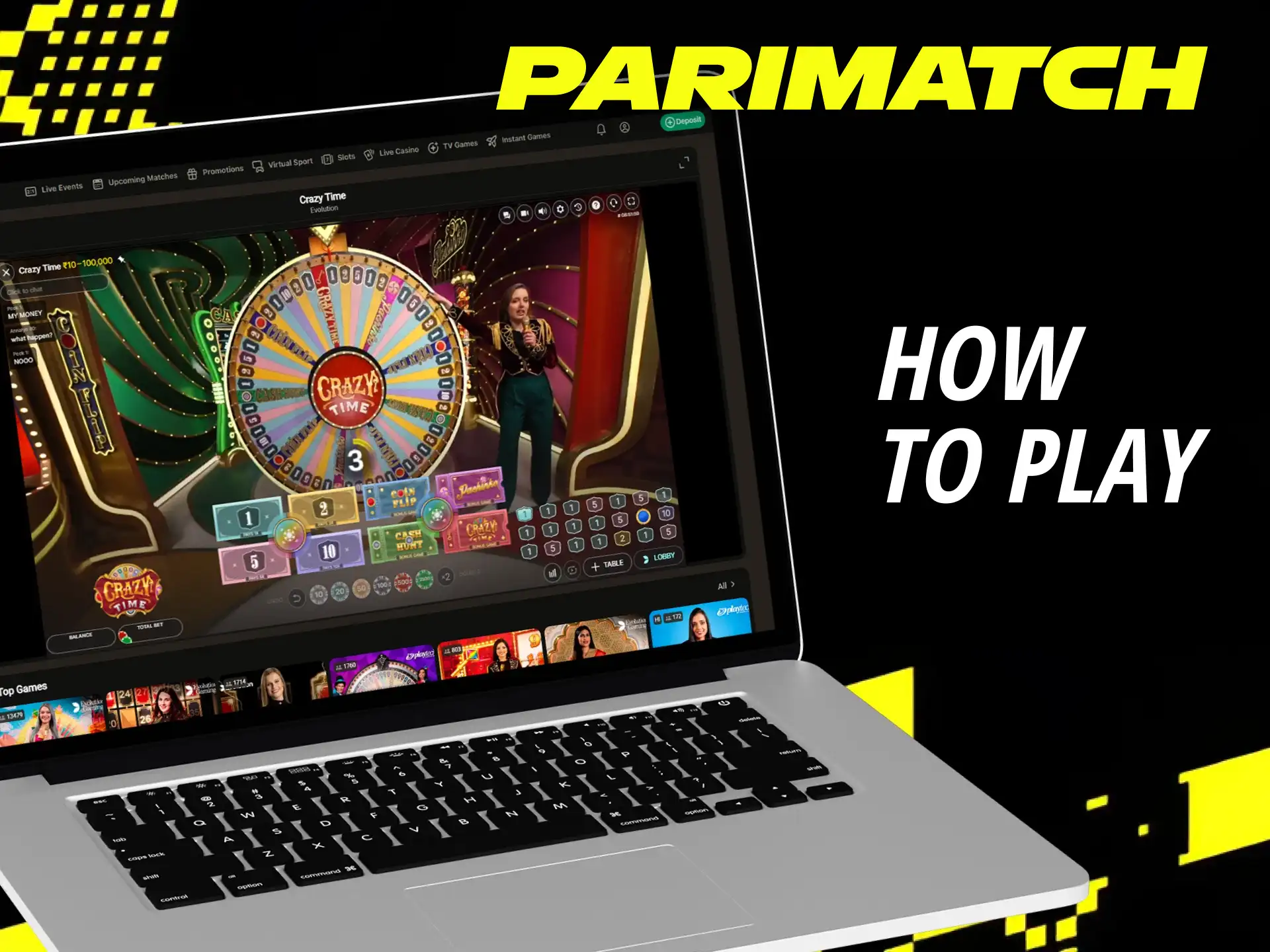 Use this guide to start playing Crazy Time on Parimatch.