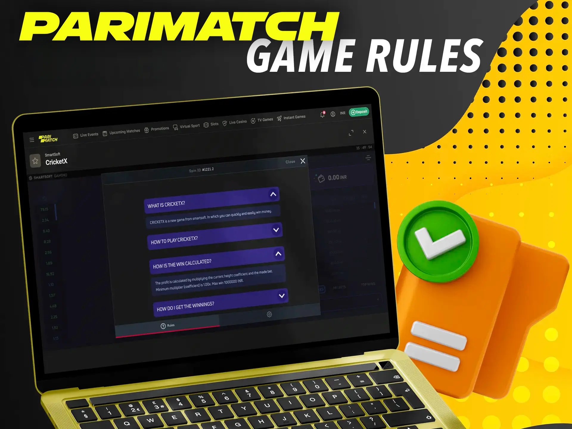 Familiarise yourself with the CricketX rules and features at Parimatch.