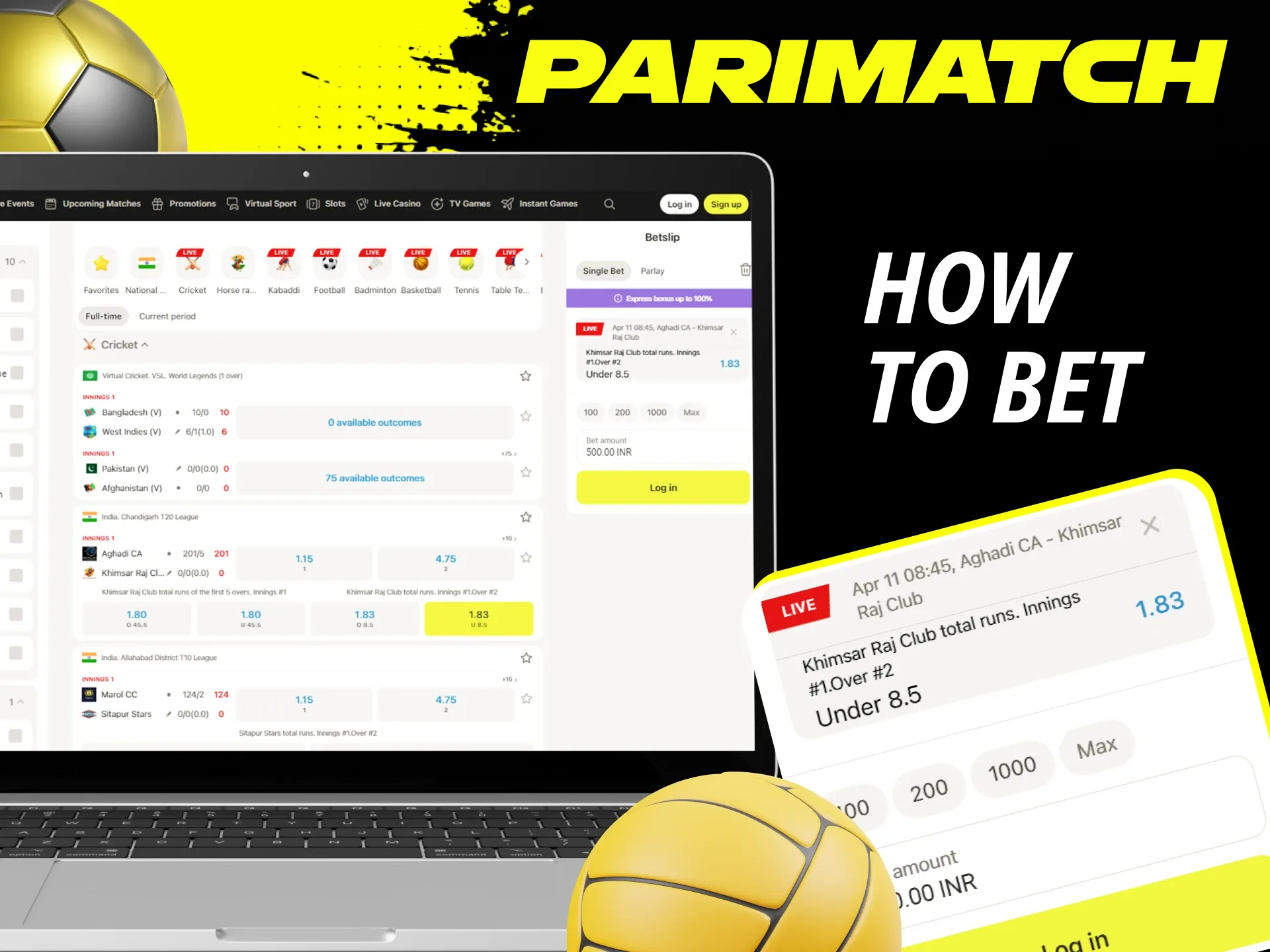 What does a player need to do to be able to place bets on the Parimatch online casino website.