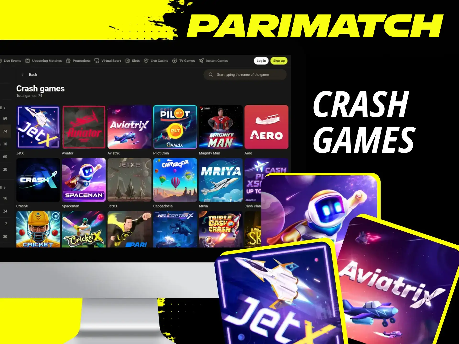 Can I find crash games on the Parimatch online casino website.