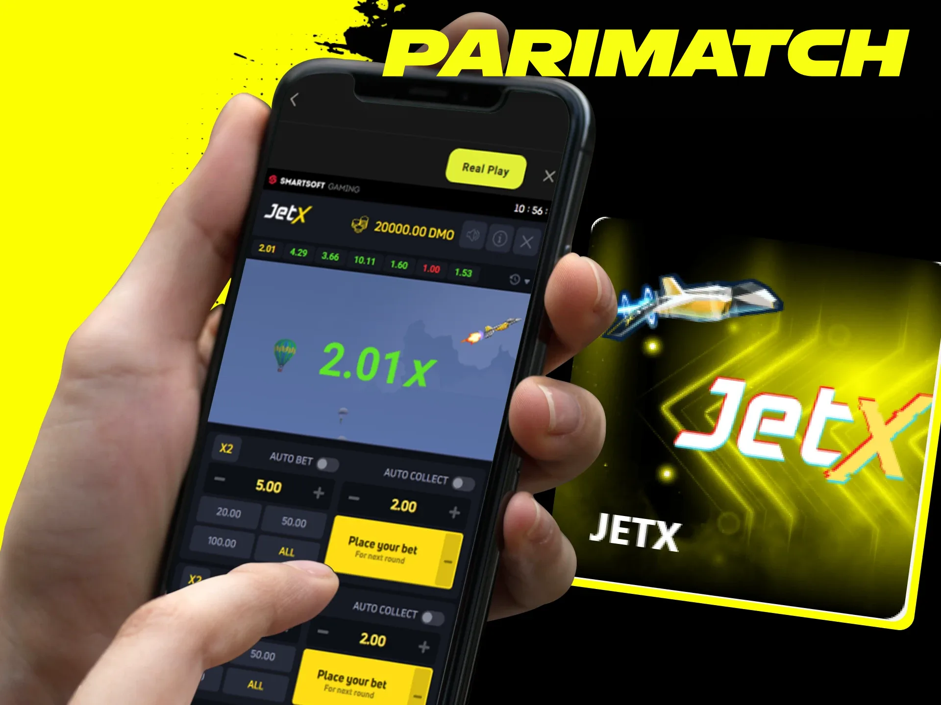 Can I play JetX on the Parimatch online casino website on my phone.