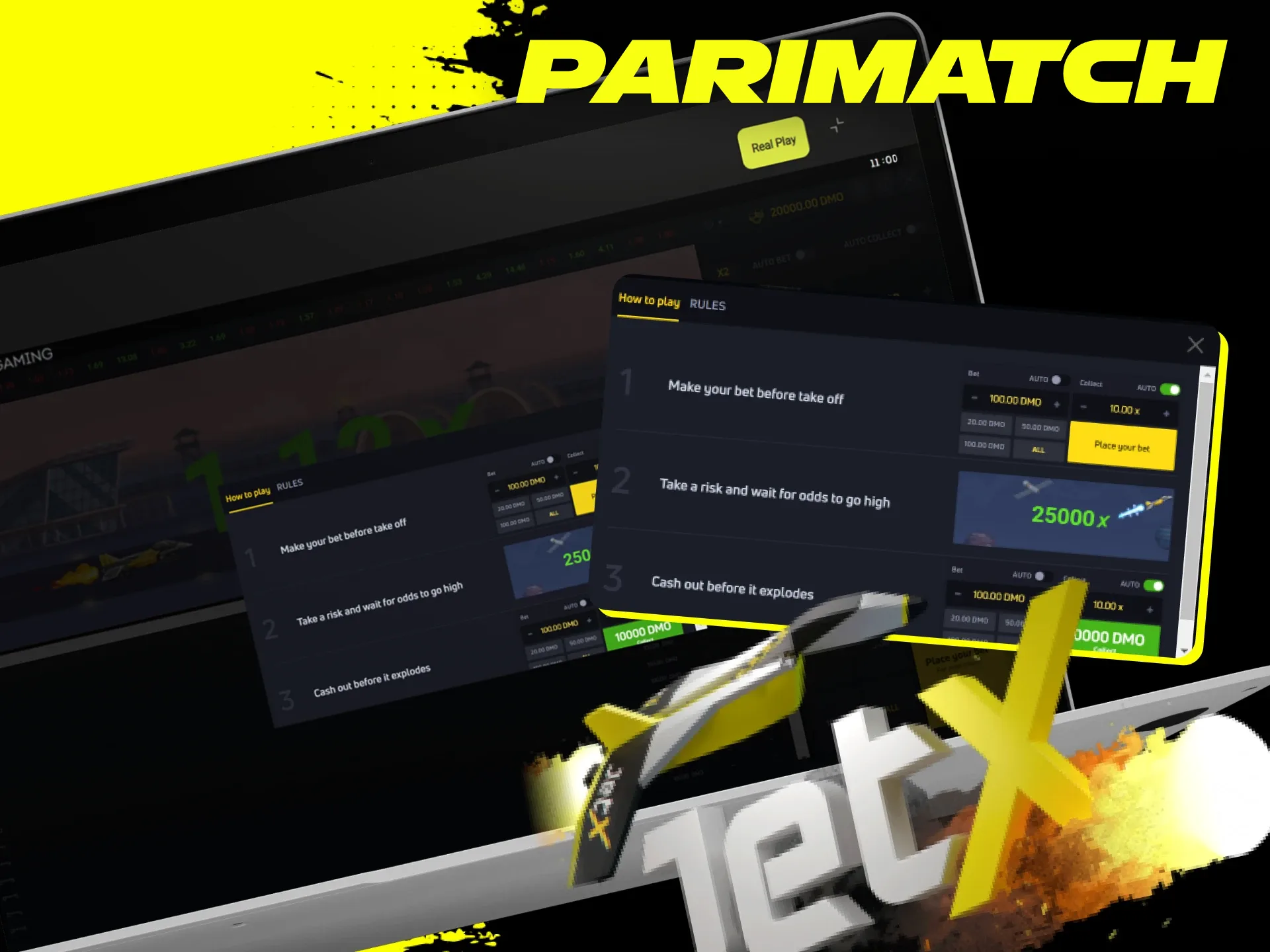 What are the rules of the JetX game on the Parimatch online casino website.