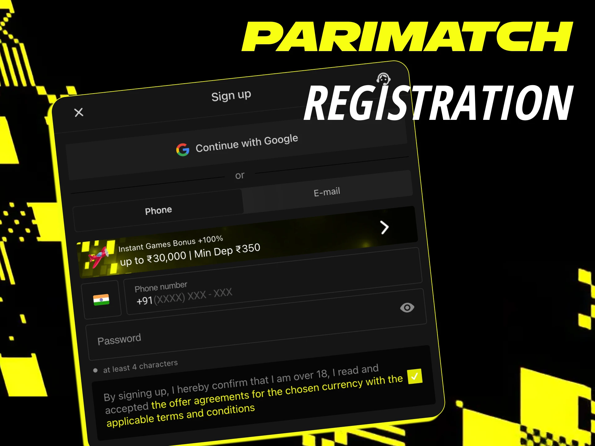 खेलों पर सट्टा लगाने या कैसीनो गेम खेलने के लिए Parimatch खाता बनाएं।