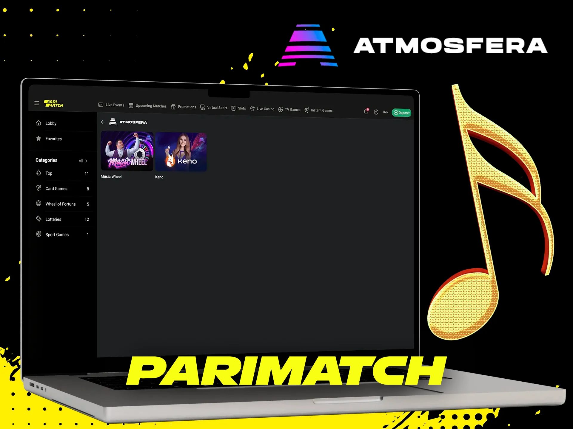 Guess the tune and get rewarded for it in Parimatch's Atmosfera provider games.